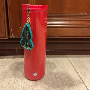 Starbucks Red Shimmer Sequin Christmas Tree Charm Tumbler Holiday 2024